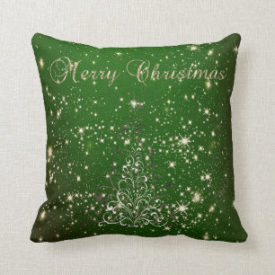 Frohe Weihnachten,Weihnachtsbaum,Funkeln,Grün Kissen
