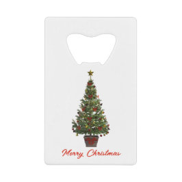Frohe Weihnachten. Weihnachtsbaum Geldbeutel Flaschenöffner