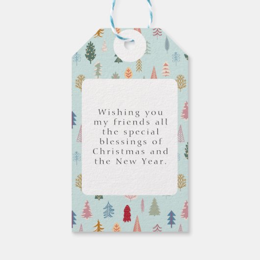 Frohe Weihnachten! Weihnachtsbaum Geschenkanhänger (Rückseite)