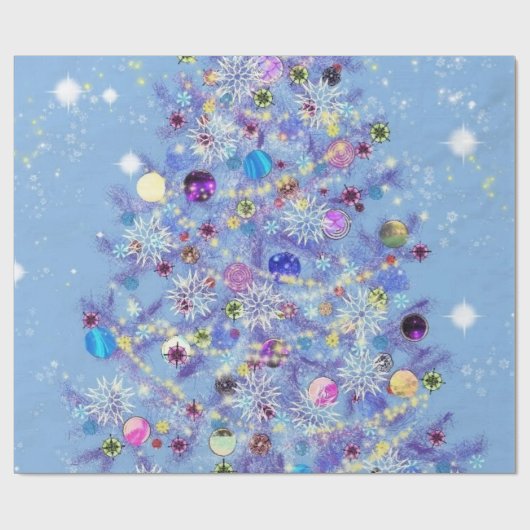 Frohe Weihnachten - Weihnachtsbaum Geschenkpapier (Flach)