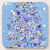 Frohe Weihnachten - Weihnachtsbaum Getränkeuntersetzer (Vorderseite)
