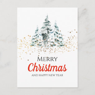 Frohe Weihnachten- Weihnachtsbaum - Glitzerstern Feiertagspostkarte