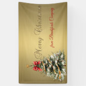 Frohe Weihnachten, Weihnachtsbaum, Gold Banner (Vertikal)
