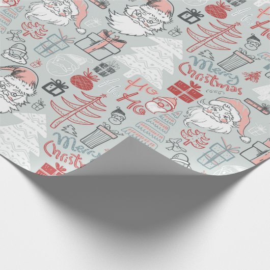 Frohe Weihnachten Weihnachtsbaum handGezeichnet Mu Geschenkpapier (Ecke)