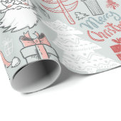 Frohe Weihnachten Weihnachtsbaum handGezeichnet Mu Geschenkpapier (Rolleneckpunkt)