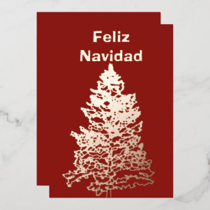 Frohe Weihnachten Weihnachtsbaum Holiday Rose Gold Folien Feiertagskarte