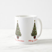 Frohe Weihnachten. Weihnachtsbaum Kaffeetasse (VorderseiteRechts)
