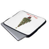 Frohe Weihnachten. Weihnachtsbaum Laptopschutzhülle (Vorne Knopf)