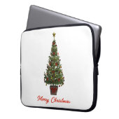 Frohe Weihnachten. Weihnachtsbaum Laptopschutzhülle (Vorderseite Links)