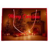 Frohe Weihnachten. Weihnachtsbaum mit Geschenken Große Geschenktüte (Vorderseite)