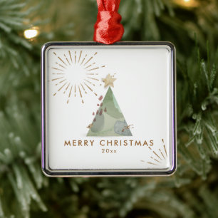 Frohe Weihnachten Weihnachtsbaum Ornament Aus Metall