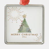 Frohe Weihnachten Weihnachtsbaum Ornament Aus Metall (Vorne)