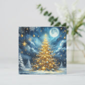 Frohe Weihnachten & Weihnachtsbaum Personalisiert (Stehend Vorderseite)