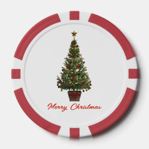 Frohe Weihnachten. Weihnachtsbaum Pokerchips
