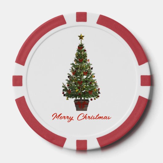 Frohe Weihnachten. Weihnachtsbaum Pokerchips (Vorderseite)