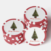 Frohe Weihnachten. Weihnachtsbaum Pokerchips (Stapel)