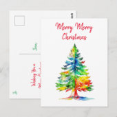 Frohe Weihnachten Weihnachtsbaum Postkarte (Vorne/Hinten)