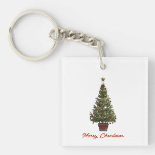 Frohe Weihnachten. Weihnachtsbaum Schlüsselanhänger