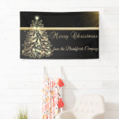 Frohe Weihnachten, Weihnachtsbaum, Schwarz, Firma Banner (Insitu)