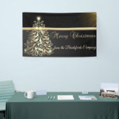 Frohe Weihnachten, Weihnachtsbaum, Schwarz, Firma Banner (Messeveranstaltung)
