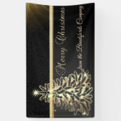 Frohe Weihnachten, Weihnachtsbaum, Schwarz, Firma Banner (Vertikal)