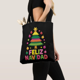 Frohe Weihnachten Weihnachtsbaum Spanische Feierta Tasche