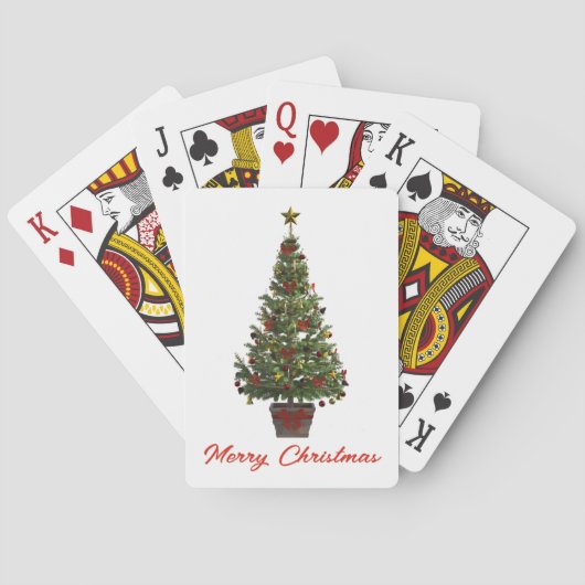 Frohe Weihnachten. Weihnachtsbaum Spielkarten (Rückseite)