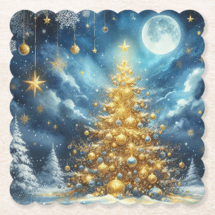 Frohe Weihnachten & Weihnachtsbaum Untersetzer