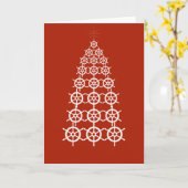 Frohe Weihnachten - Weihnachtsbaum vor Anker (rot) Karte (Gelbe Blume)