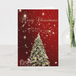 Frohe Weihnachten, Weihnachtsbäume, Geschenke Feiertagskarte