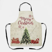 Frohe Weihnachten, Weihnachtsbäume, Geschenke, Sch Schürze (Vorderseite)