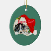 Frohe Weihnachten Weihnachtsbaumschmuck Französisc Keramik Ornament (Rechts)