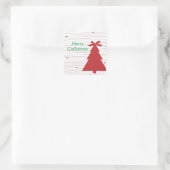 Frohe Weihnachten, Weihnachtsbaumsticker Quadratischer Aufkleber (Tasche)