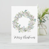 Frohe Weihnachten, Weihnachtsbeeren Kranz Feiertagskarte (Stehend Vorderseite)