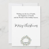 Frohe Weihnachten, Weihnachtsbeeren Kranz Feiertagskarte (Rückseite)