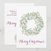 Frohe Weihnachten, Weihnachtsbeeren Kranz Feiertagskarte (Vorne/Hinten)