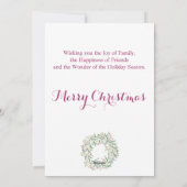 Frohe Weihnachten, Weihnachtsbeeren Kranz Feiertagskarte (Rückseite)