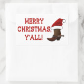 Frohe Weihnachten - Weihnachtsboot (weißer Rücken) Rechteckiger Aufkleber (Tasche)