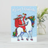 Frohe Weihnachten Weihnachtsfeier Einhorn (Stehend Vorderseite)