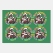 Frohe Weihnachten Weihnachtsfeier Rentier Red Gree Geschenkpapier Set (Vorderseite)