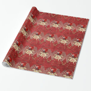 Frohe Weihnachten - Weihnachtsgel - Rot Geschenkpapier
