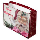 Frohe Weihnachten Weihnachtsgeschenk Große Geschenktüte (Rückseite Schrägansicht)