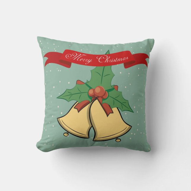 Frohe Weihnachten - Weihnachtsglocken Pillow Kissen (Vorderseite)