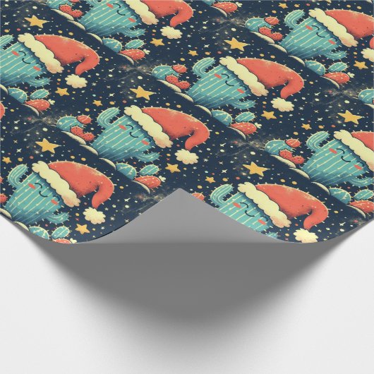 Frohe Weihnachten-Weihnachtskaktus-Pflanze Geschenkpapier (Ecke)