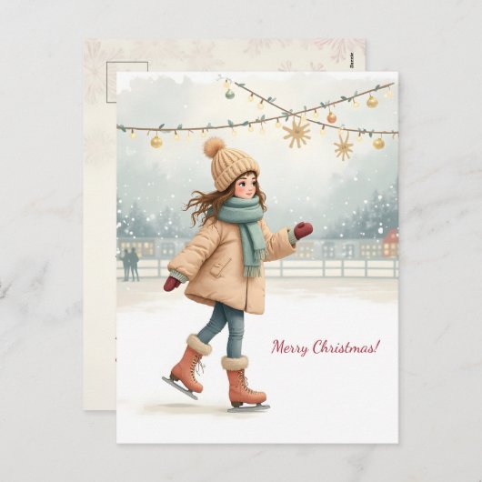 Frohe Weihnachten! Weihnachtskarte. Feiertagspostkarte (Vorne/Hinten)