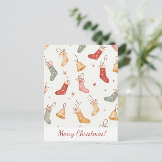 Frohe Weihnachten! Weihnachtskarte. Feiertagspostkarte (Stehend Vorderseite)