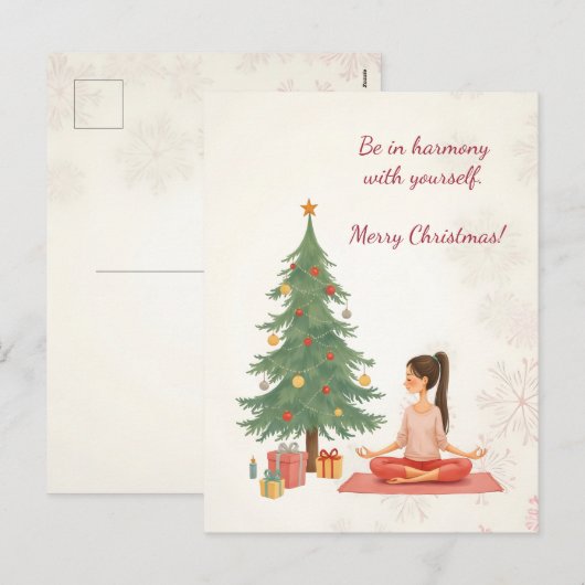 Frohe Weihnachten! Weihnachtskarte. Feiertagspostkarte (Vorne/Hinten)