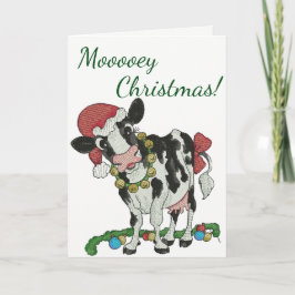 Frohe Weihnachten! Weihnachtskarte mit Kuhgedächtn Feiertagskarte