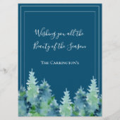 Frohe Weihnachten Weihnachtskarte Pine Trees Holid (Rückseite)