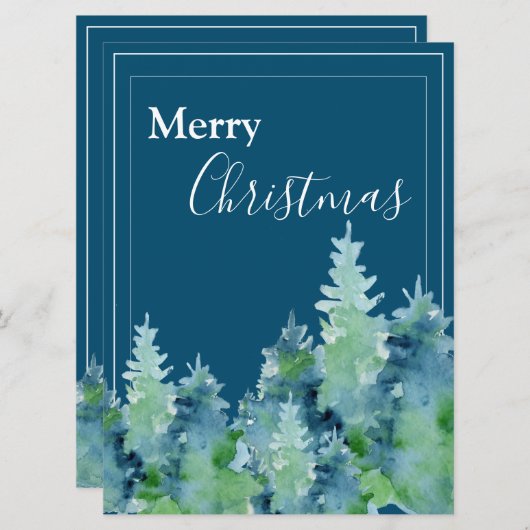 Frohe Weihnachten Weihnachtskarte Pine Trees Holid (Vorne/Hinten)